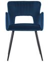 Conjunto de 2 sillas de comedor de terciopelo azul marino SANILAC_847086