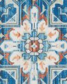 Teppich blau / orange orientalisches Muster 70 x 200 cm Kurzflor RITAPURAM_831651