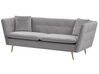 3 Seater Velvet Sofa Grey FREDERICA_766889