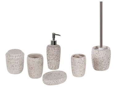 Ceramic 6-Piece Bathroom Accessories Set White PALMILLA