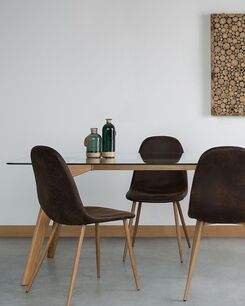 Tuoli keinonahka tummanruskea 2 kpl BRUCE Tuoli keinonahka tummanruskea 2 kpl BRUCE