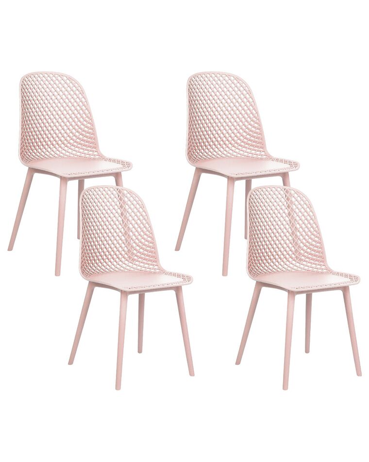 Zestaw 4 krzeseł do jadalni różowy EMORY_876526