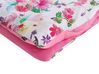Cotton Sateen Duvet Cover Set Floral Pattern 135 x 200 cm White and Pink LARYNHILL_803100