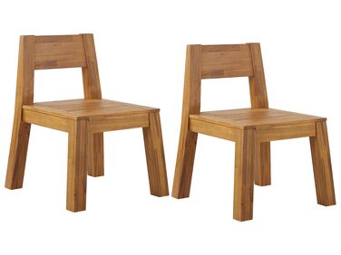 Set of 2 Acacia Wood Garden Chairs LIVORNO