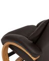 Recliner Chair with Footstool Faux Leather Brown FORCE_697926