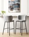 Set of 2 Boucle Bar Chairs Grey MINA_883962