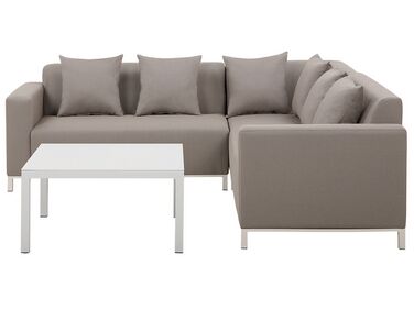 Conjunto de muebles de jardín modular gris/beige izquierdo BELIZE