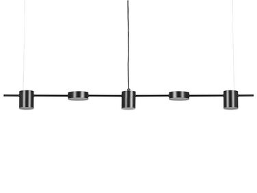 Lampe suspendue avec 5 lumières LED en métal noir SESTRA