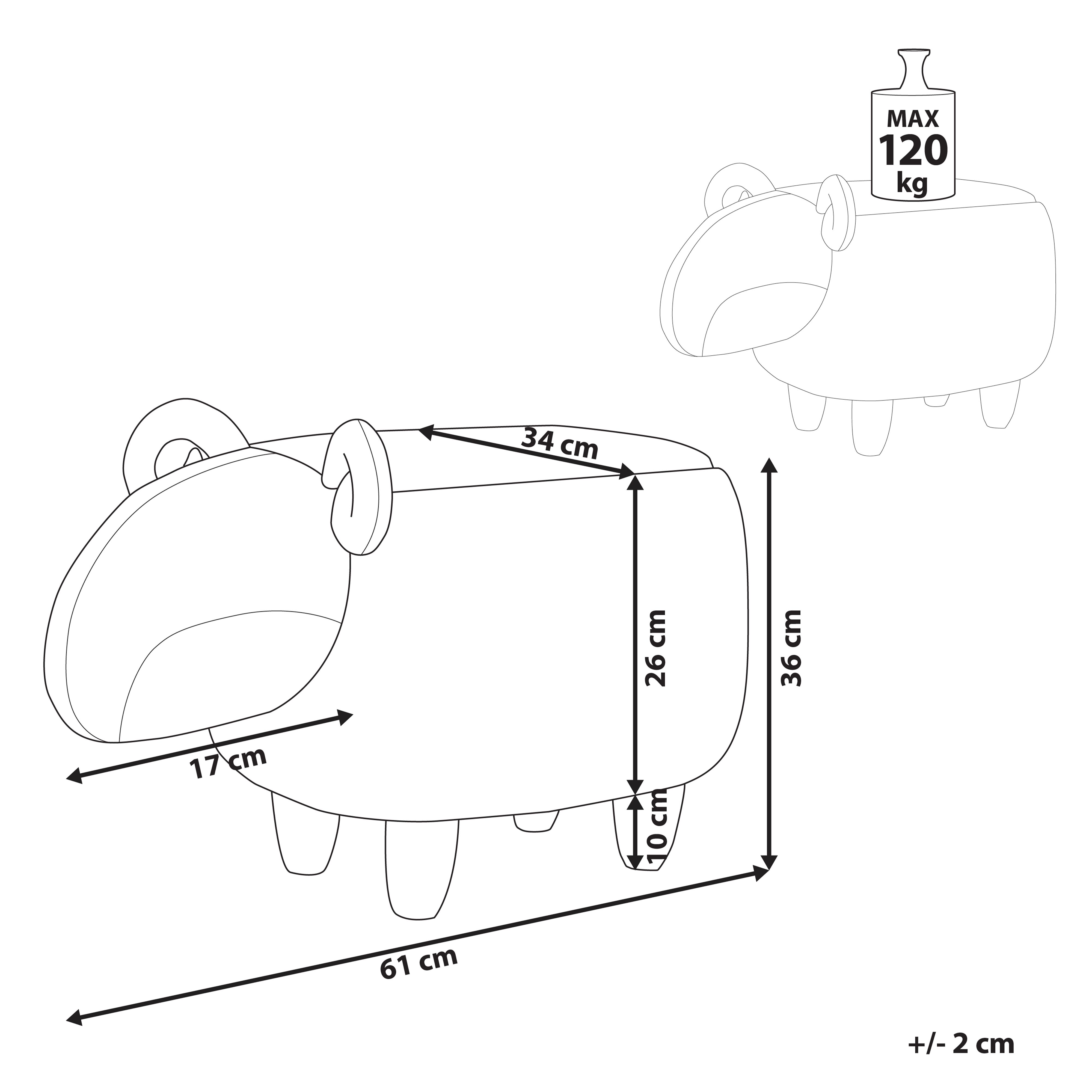 Pufa zwierzak biała LAMB