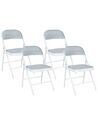 Set of 4 Folding Chairs Light Grey SPARKS_863757