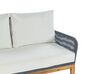 Lounge Set Akazienholz hellbraun / dunkelblau 4-Sitzer Auflagen cremeweiß MERANO II_818383