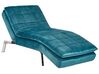 Chaise-longue ajustável em veludo azul esverdeado LOIRET_877689