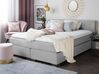 Łóżko kontynentalne tapicerowane 160 x 200 cm szare CONSUL_742976