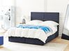 Velvet EU Double Size Otoman Bed with Drawers Black VERNOYES_861430