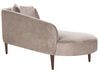 Right Hand Velvet Chaise Lounge Taupe CHAUMONT_880838