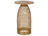 Wire Frame Mango Wood Side Table Light and Gold WAIHI_854373
