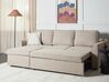 Right Hand Fabric Corner Sofa Bed with Storage Beige NESNA_912735
