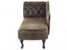 Left Hand Chaise Lounge Faux Suede Brown NIMES_415831