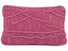 Set of 2 Cotton Cushions Macrame 30 x 50 cm Pink KIRIS_769005