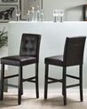 Conjunto de 2 sillas de bar de piel sintética marrón/madera oscura MADISON_763526