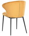 Conjunto de 2 sillas de comedor de terciopelo amarillo mostaza/negro AUGUSTA_767633