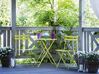 Salon de jardin bistrot table et 2 chaises en acier vert citron FIORI_804826
