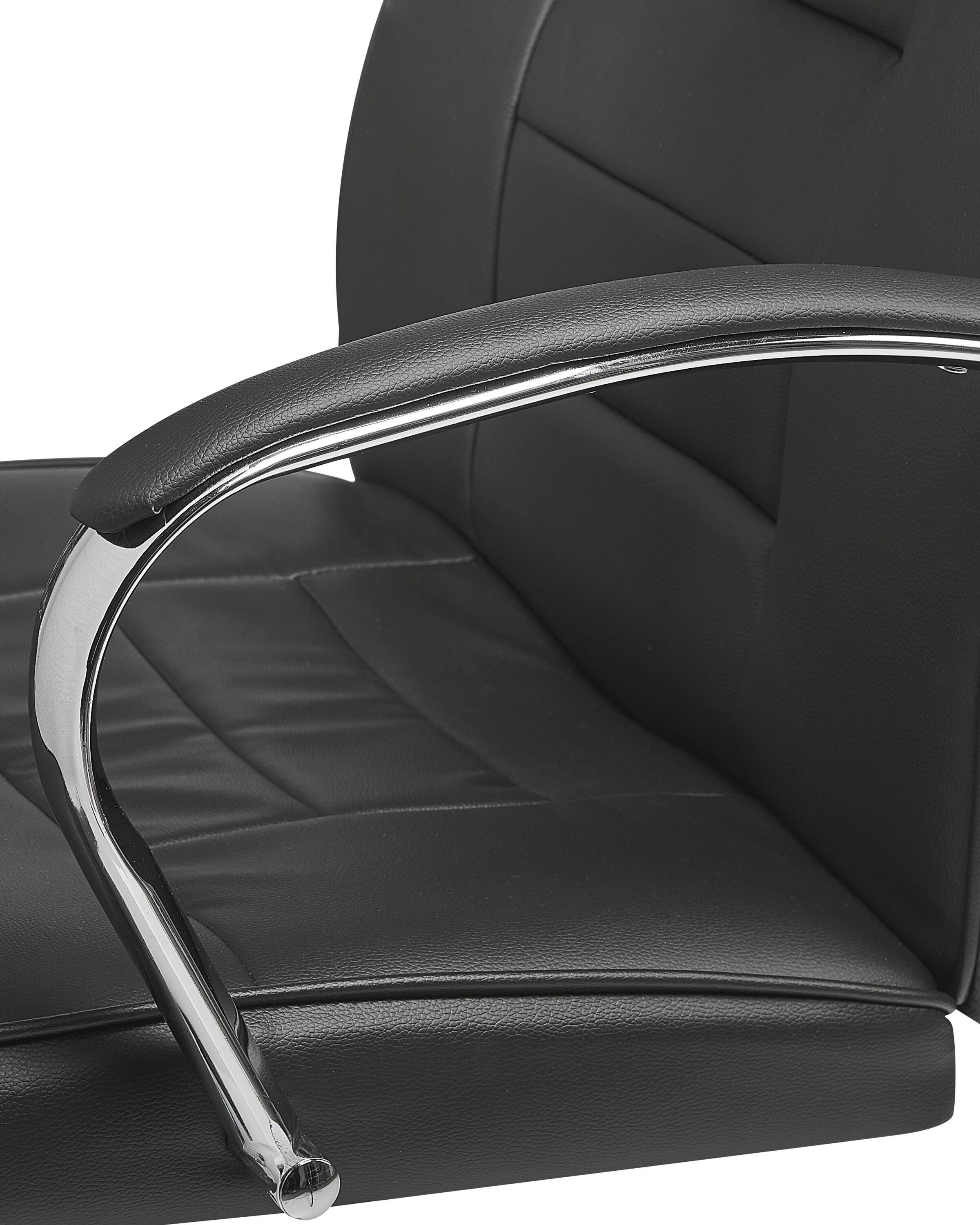 Faux Leather Heated Massage Chair Black GRANDEUR Beliani.co.uk