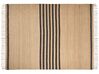 Teppich Jute beige / schwarz 300 x 400 cm Streifenmuster Kurzflor ERICEK_885187