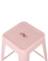 Zestaw 2 stołków barowych stalowych 60 cm różowy CABRILLO_828623