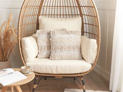 Koristetyyny beige kirjailtu 45 x 45 cm 2 kpl VILLUR Koristetyyny beige kirjailtu 45 x 45 cm 2 kpl VILLUR