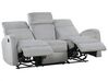 Sofá 3 plazas reclinable manual de terciopelo gris claro VERDAL_836296