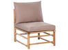 Conjunto esquinero de jardín 5 plazas con sillón de bambú gris pardo CERRETO_908894