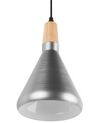 Lámpara de techo de metal plateado/madera clara 120 cm ARDA_713761