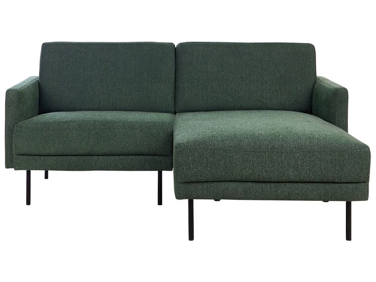 Left Hand 2 Seater Fabric Corner Sofa Dark Green BREDA_895013