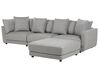 3 Seater Fabric Sofa with Ottoman Light Grey SIGTUNA_896543