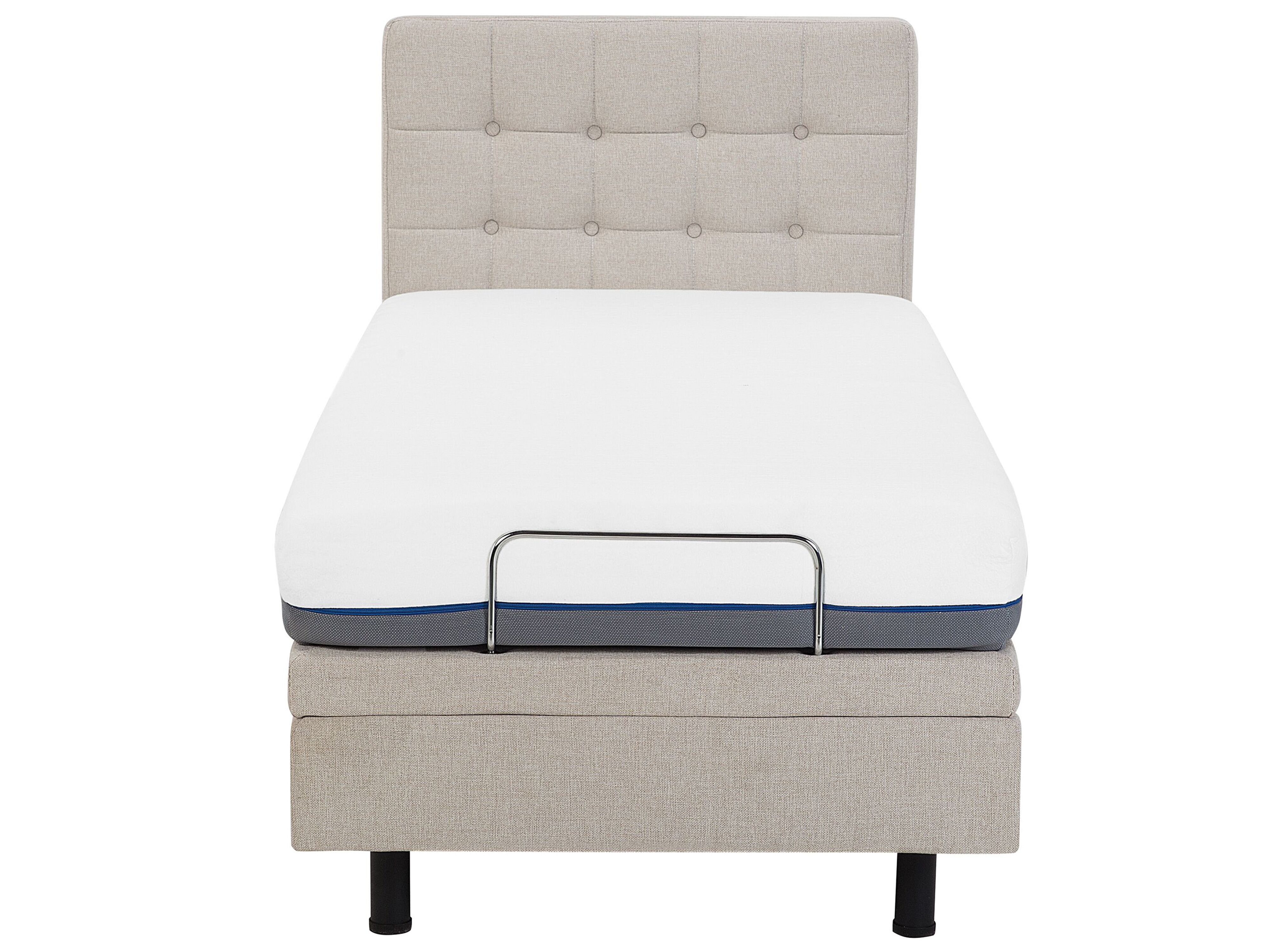 Łóżko regulowane tapicerowane 80 x 200 cm beżowe DUKE