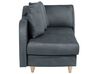 Chaise longue velluto grigio con contenitore lato destro MERI_749884