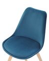 Sada 2 jídelní židlí DAKOTA II sametová modrá_767901