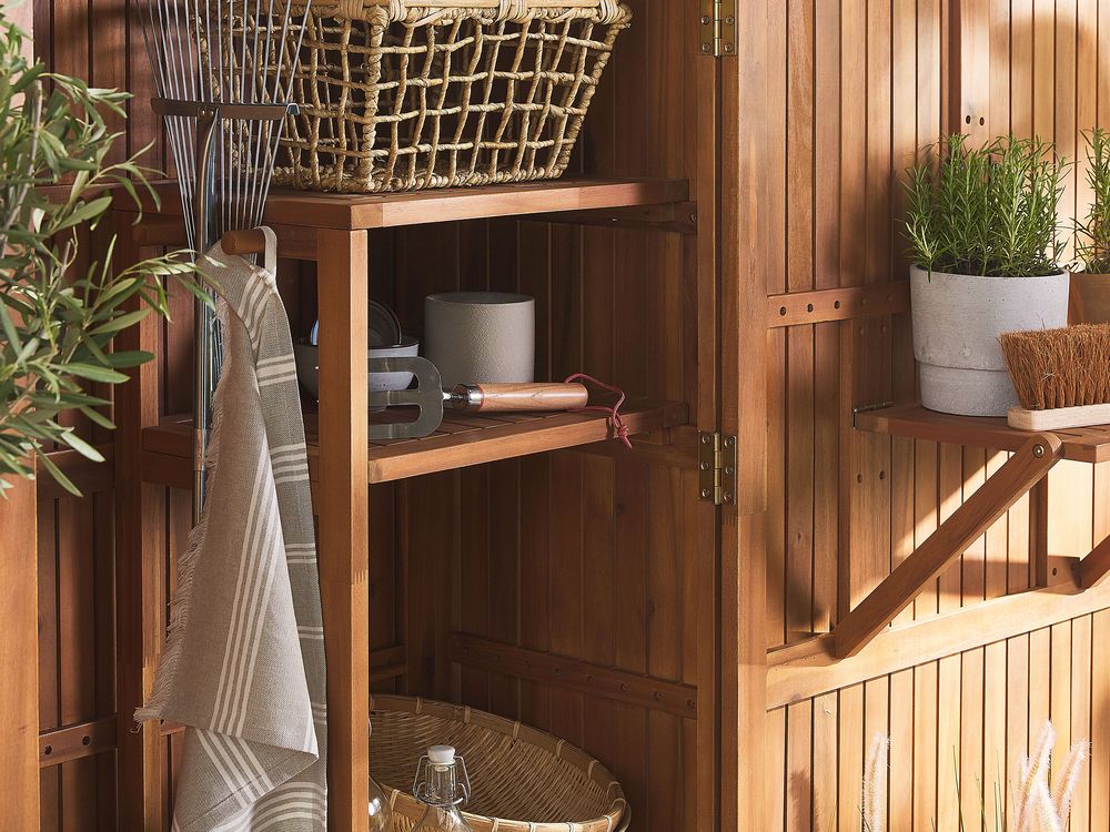 Acacia Wood Garden Storage SAVOCA Beliani.no