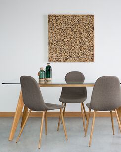 Tuoli kangas ruskeanharmaa 2 kpl BRUCE