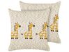 Conjunto de 2 cojines de algodón beige motivo jirafas 45 x 45 cm CHILARI_905258