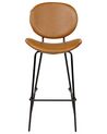 Set of 2 Faux Leather Bar Chairs Golden Brown LUANA_886369