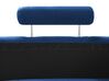 7-Sitzer Sofa Samtstoff dunkelblau halbrund mit Ottomane ROTUNDE_793560