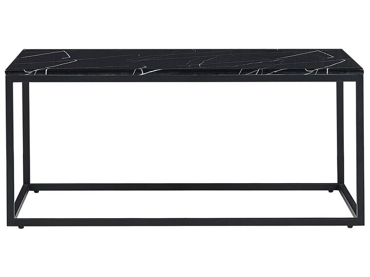 Marble Effect Coffee Table Black DELANO Beliani.co.uk