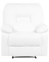 Fotel z manualną funkcją relaksu ekoskóra biały BERGEN_681469