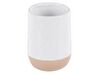 Badezimmer Set 4-teilig Keramik weiß / beige LEBU _788493