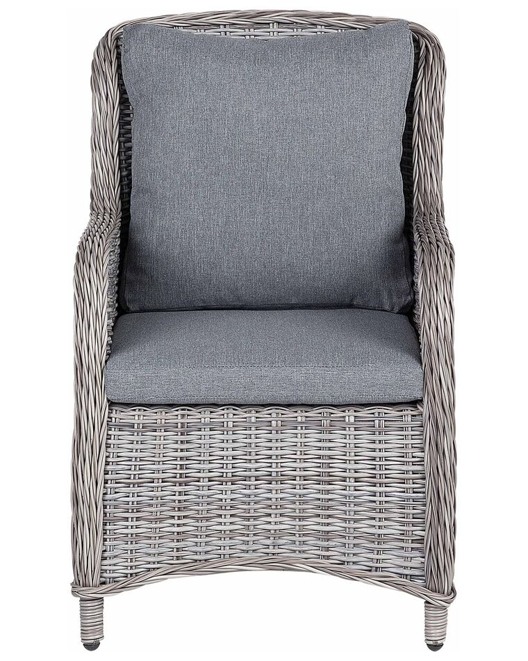 Set of 2 PE Rattan Garden Chairs Grey CASCAIS Beliani.co.uk