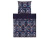 Cotton Sateen Duvet Cover Set Oriental Pattern 135 x 200 cm Dark Blue MADRONA_811439