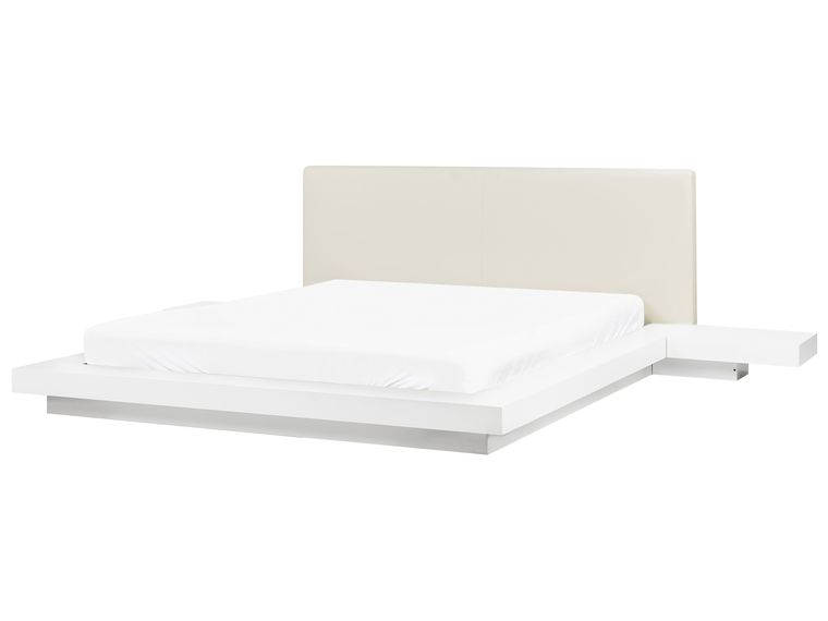 EU King Size Waterbed with Bedside Tables White ZEN Beliani.co.uk