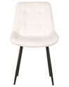 Sada 2 sametových jídelních židlí krémově bílé MELROSE_901951